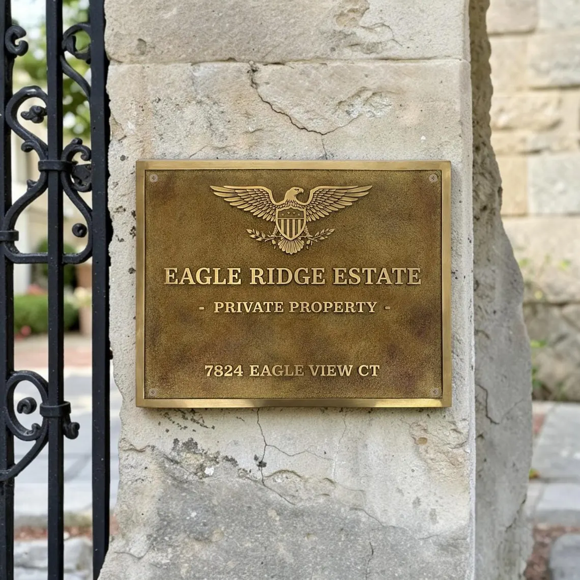 Personalized Bronze Delivery Gate Sign