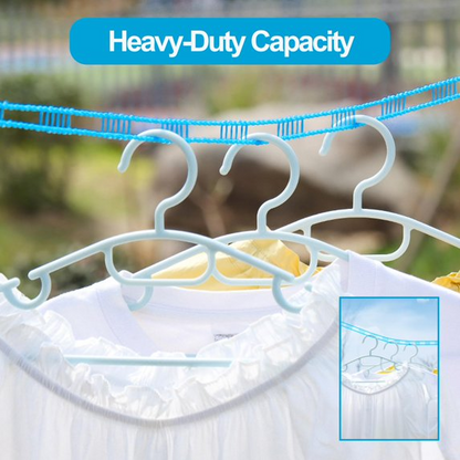 Portable Fence-Style Windproof Clothesline, Adjustable Hanging Rope for Clothes Drying