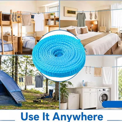 Portable Fence-Style Windproof Clothesline, Adjustable Hanging Rope for Clothes Drying
