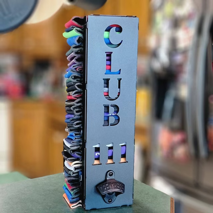 Custom Can Cooler Holder with Bottle Opener