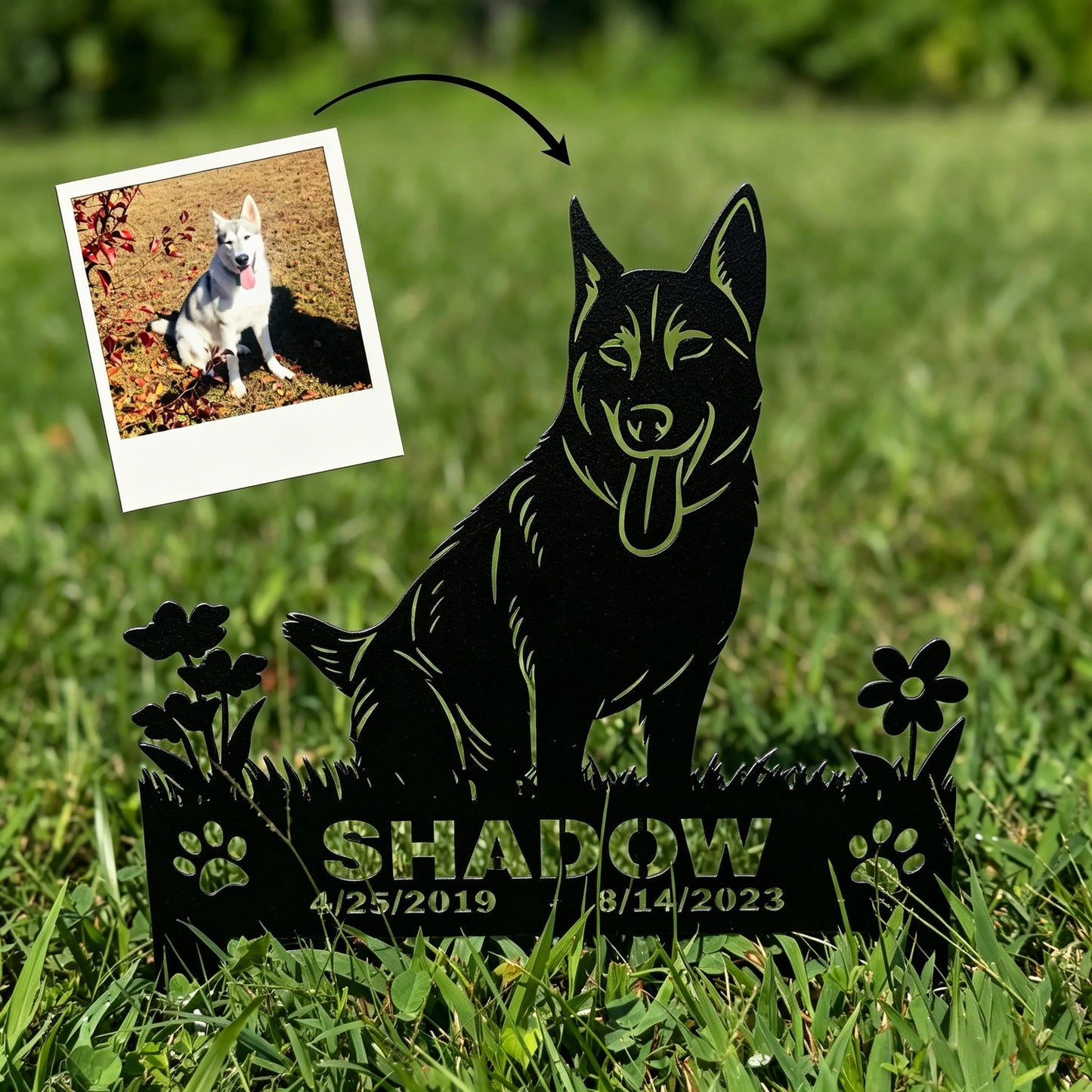Custom Dog Memorial Stake: Personalized Metal Garden Marker