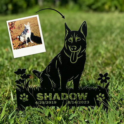 Custom Dog Memorial Stake: Personalized Metal Garden Marker