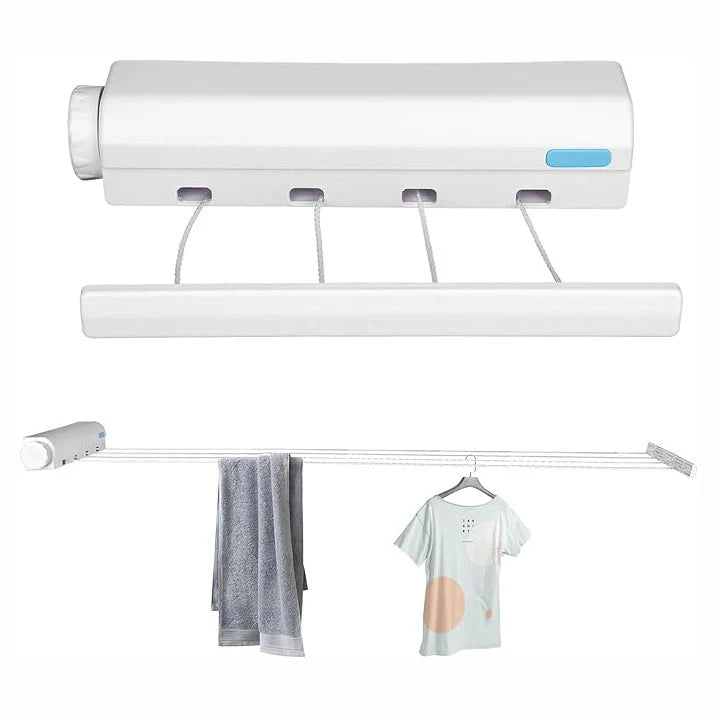 Automatic 4 Ropes Telescopic Indoor Outdoor Wall Mounted Drying Rack with Hook