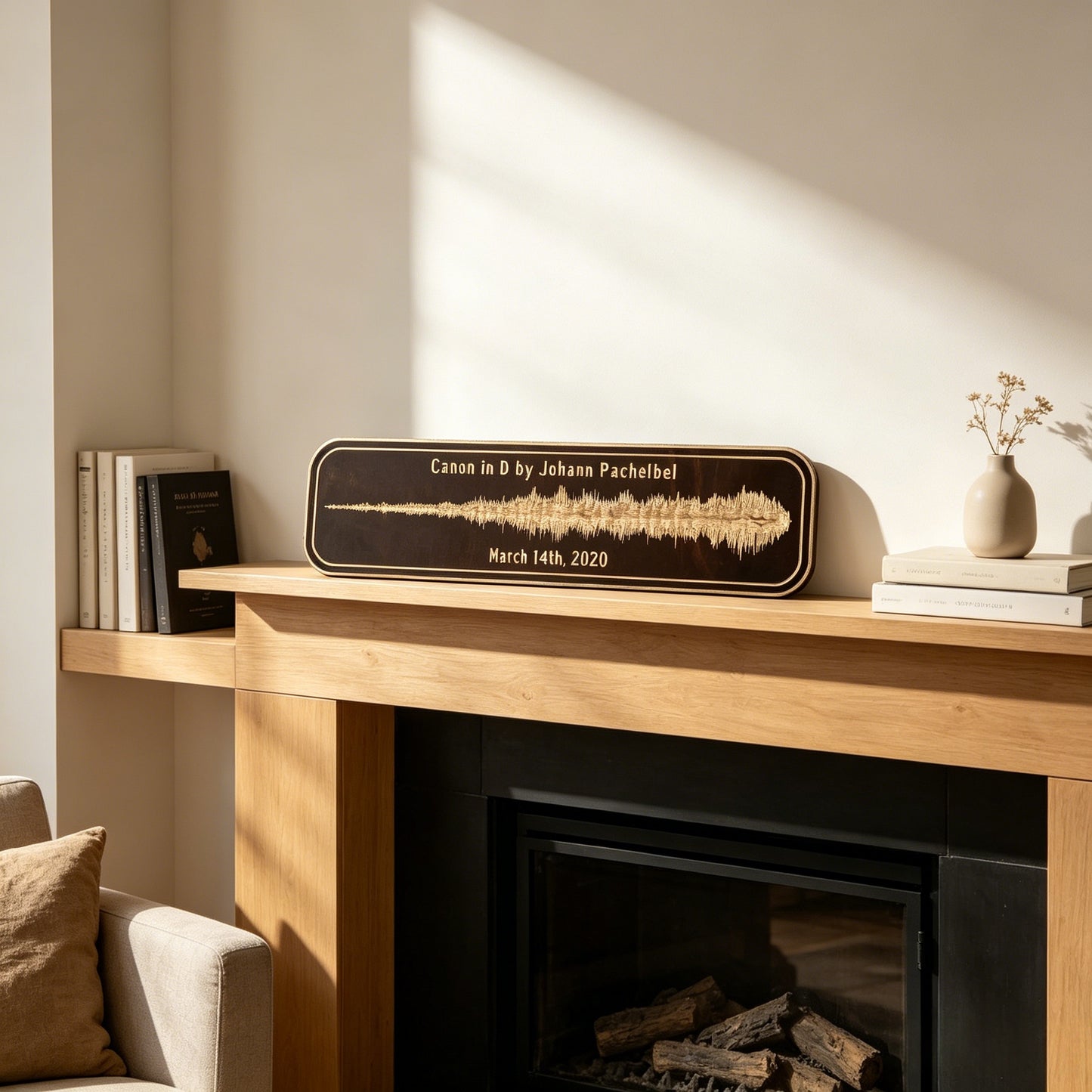 Custom Song Wood Carving, Walnut Stain