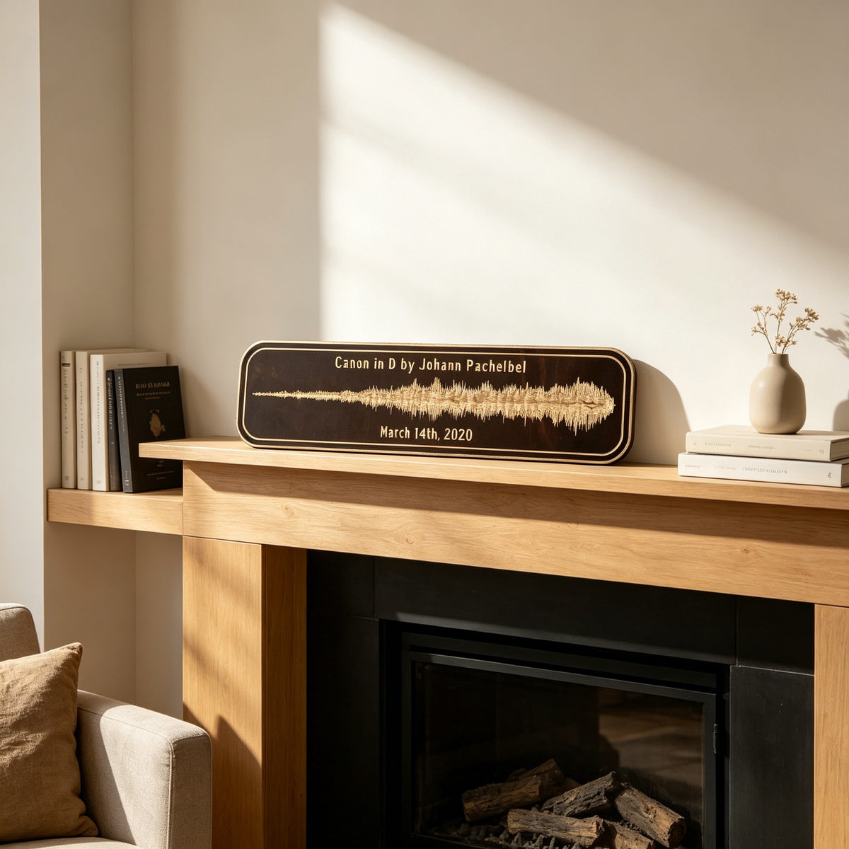 Custom Song Wood Carving, Walnut Stain