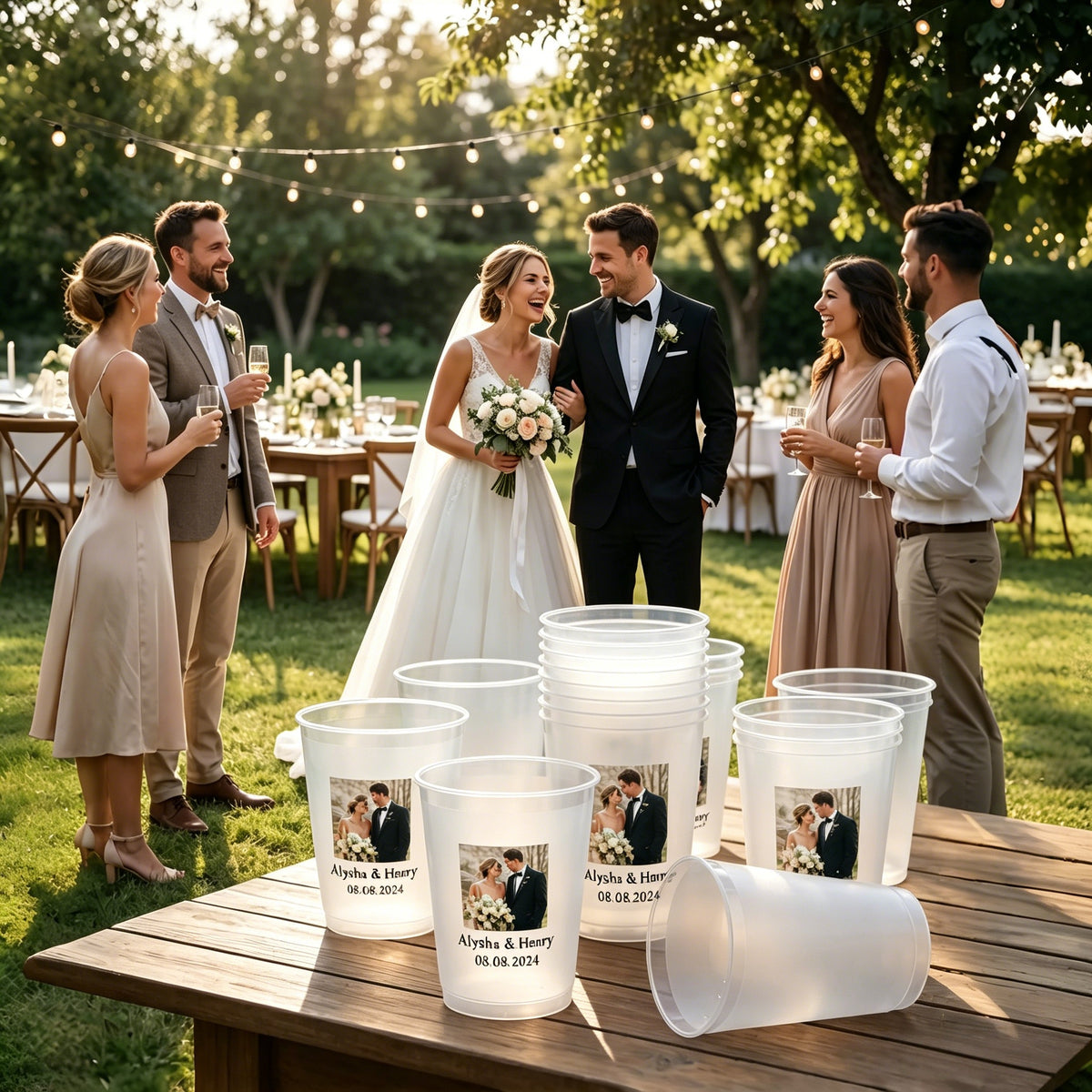 Custom Wedding Frosted Cups