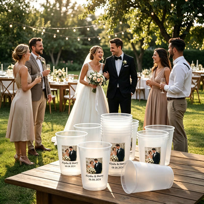 Custom Wedding Frosted Cups
