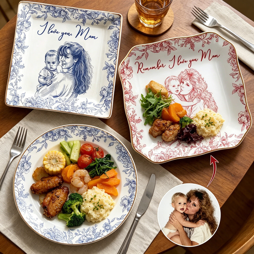 I Love You Mom Custom Photo Photo Plate