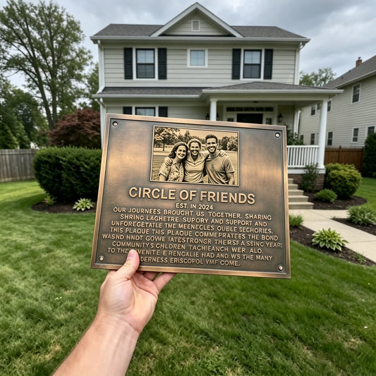 Custom made cast bronze Signs & Plaques - Personalized Photo Memorial Sign