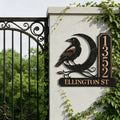 Personalized Raven Copper Metal House Address Plaque