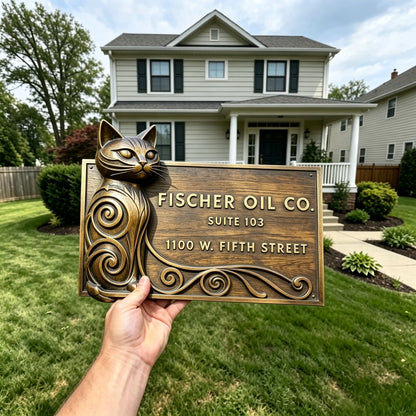Custom Wooden Signs & Plaques - Personalized 3D Cat Plaque