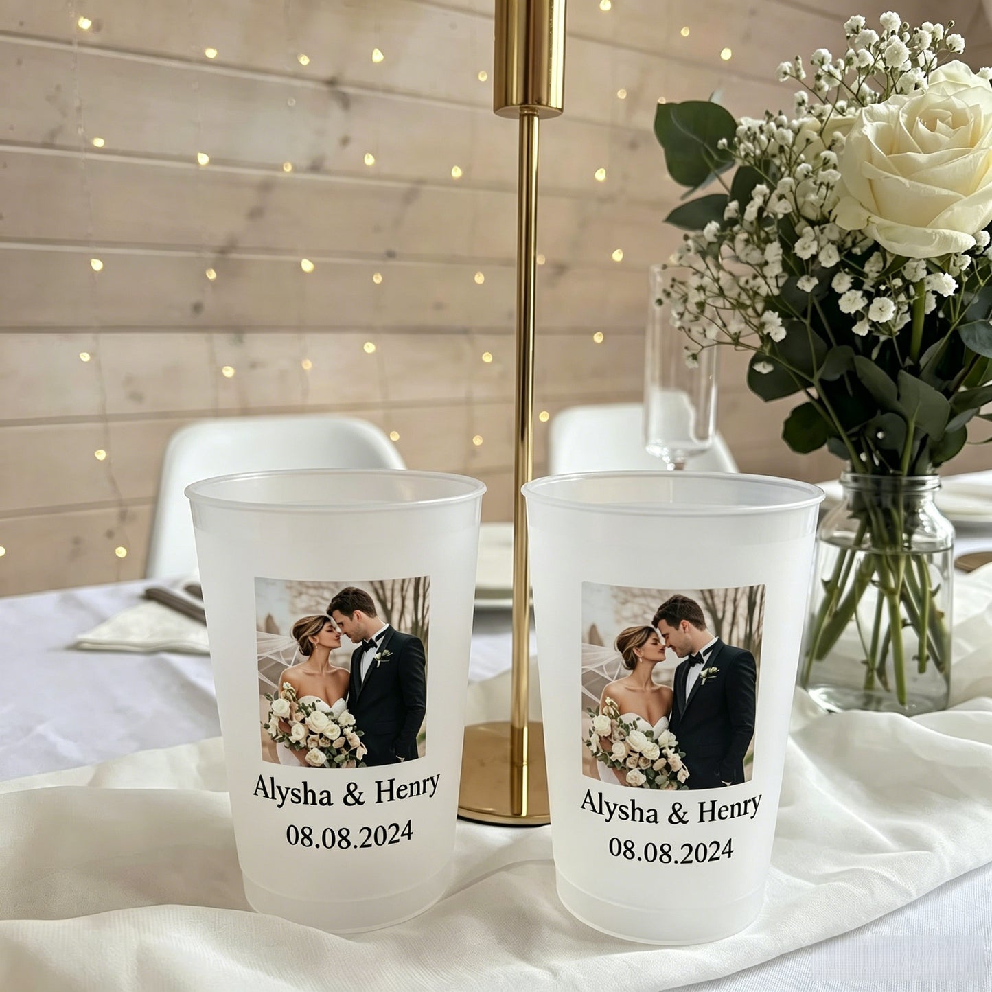 Custom Wedding Frosted Cups