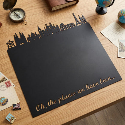 European Skyline Travel Magnet Display Board,Souvenir & Photo Organizer