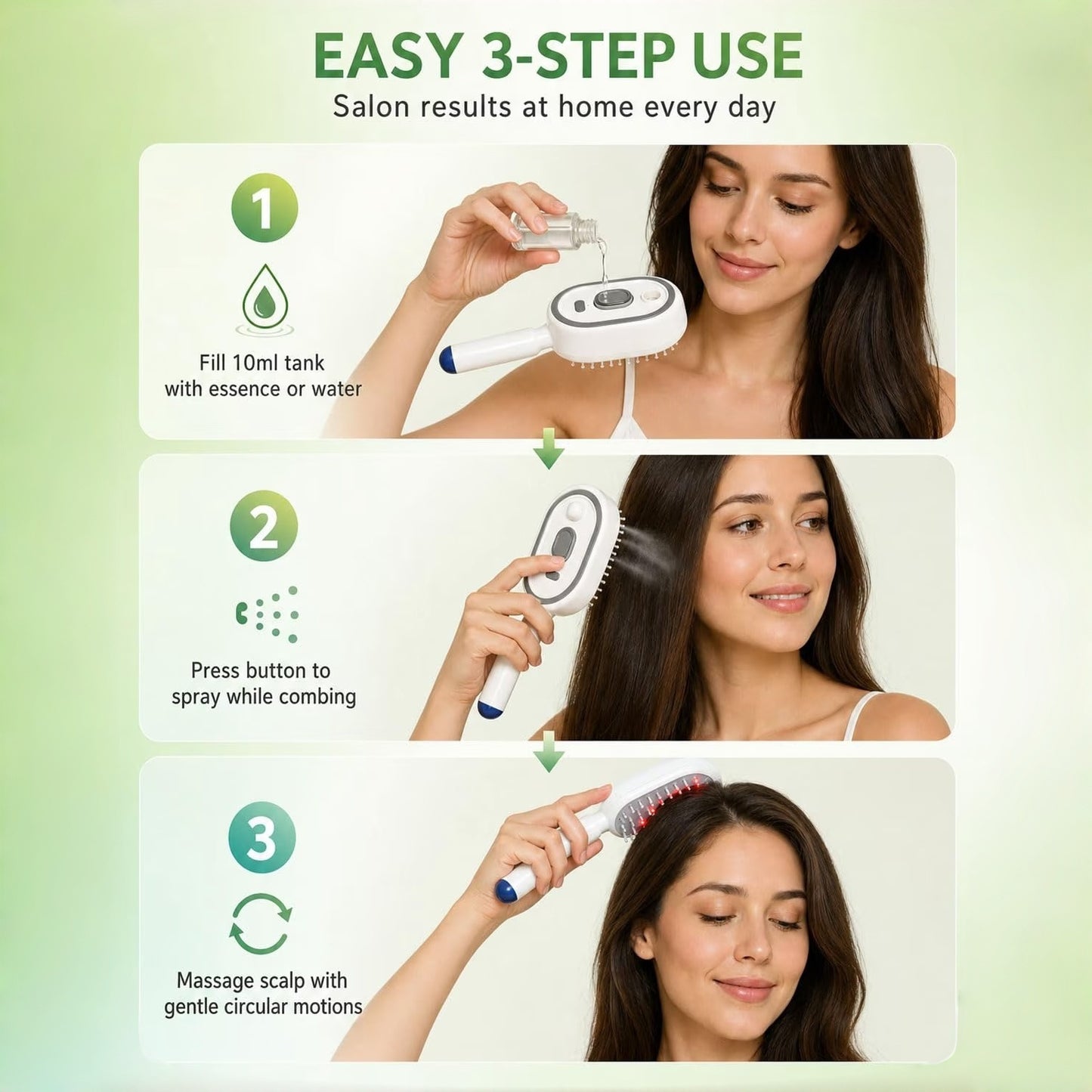 Electric Spray Air Cushion Massage Comb | Self-Cleaning Anti-Tangle