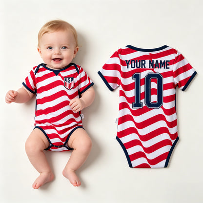 Personalized USA Soccer Baby Bodysuit