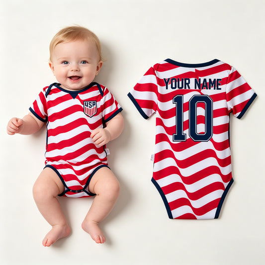 Personalized USA Soccer Baby Bodysuit