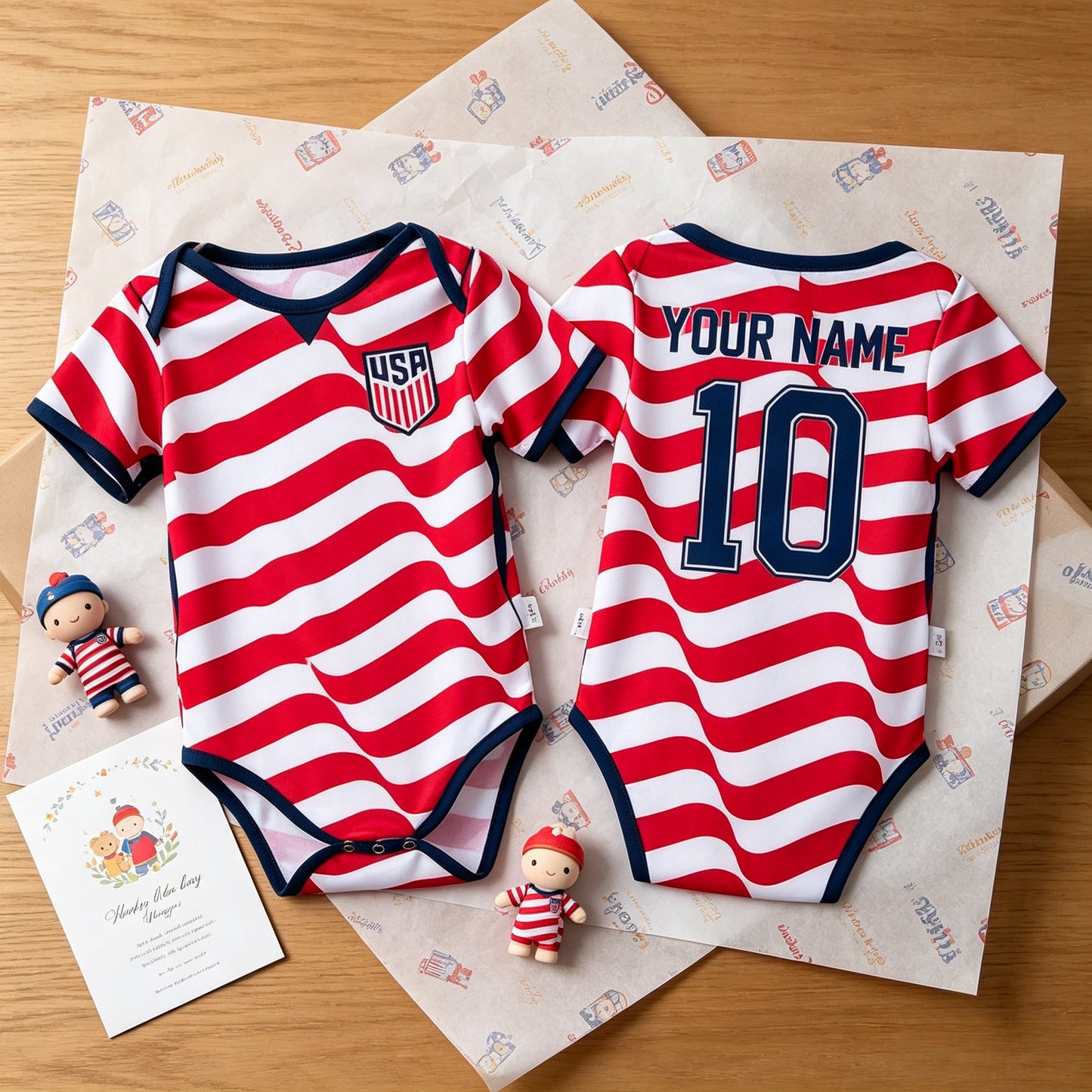 Personalized USA Soccer Baby Bodysuit