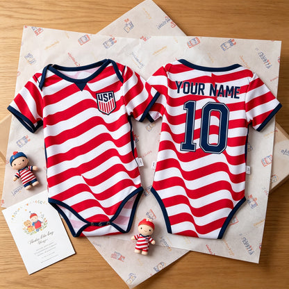 Personalized USA Soccer Baby Bodysuit