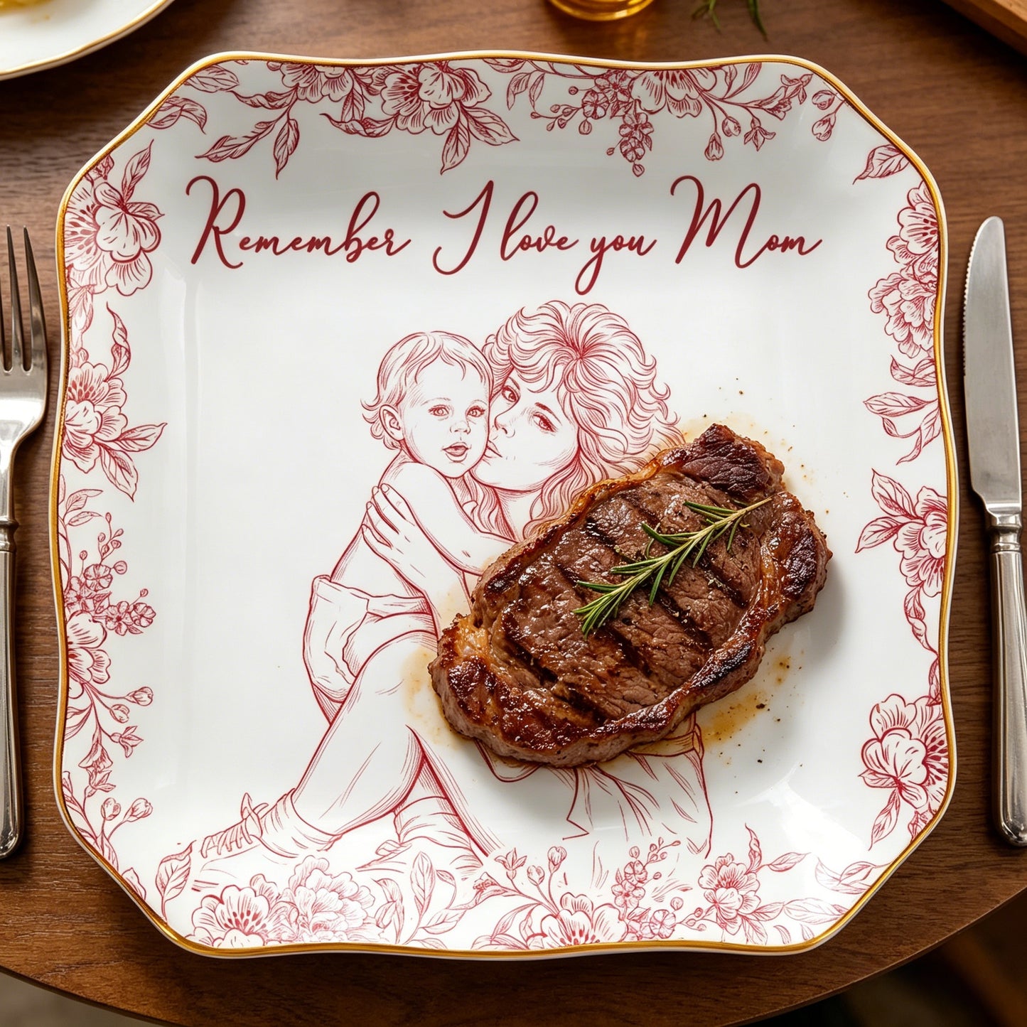 I Love You Mom Custom Photo Photo Plate