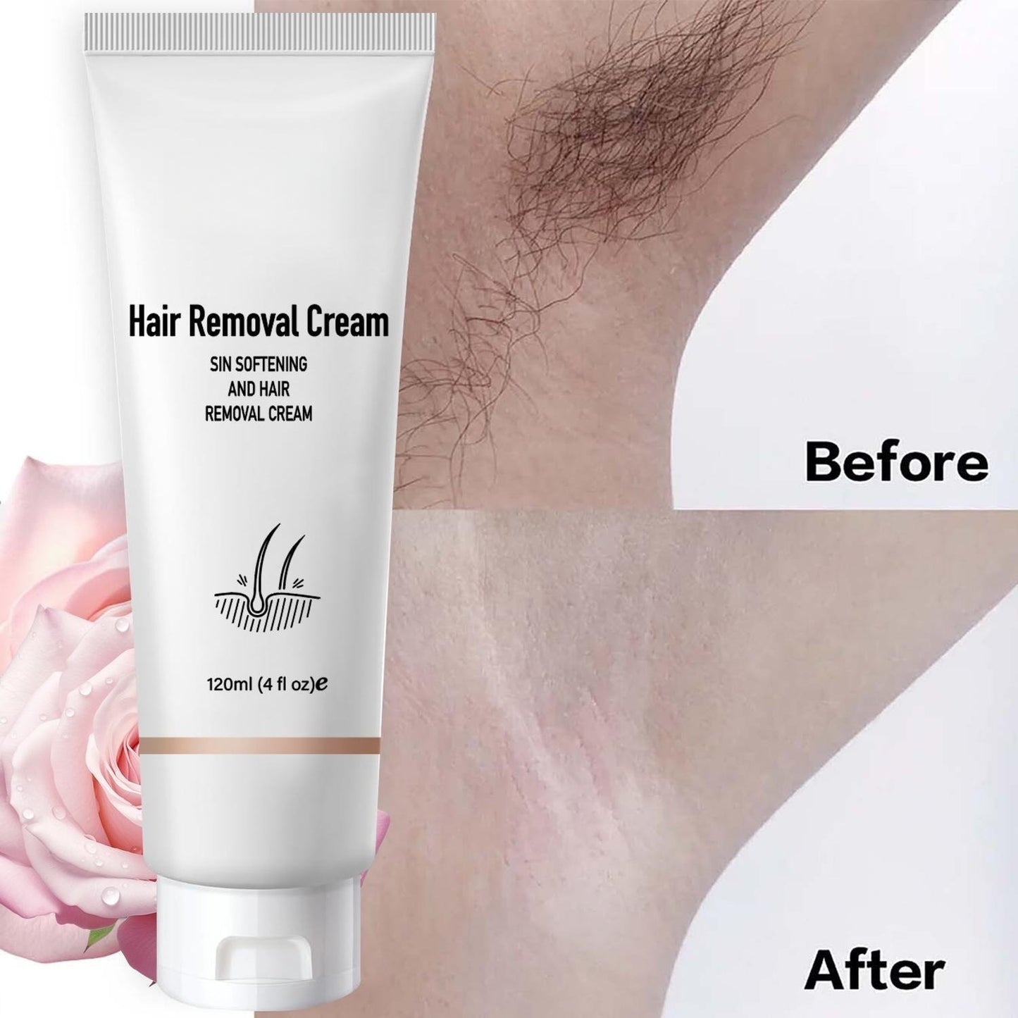 Hair Removal Cream for Men & Women, Gentle Depilatory Gel for Full Body