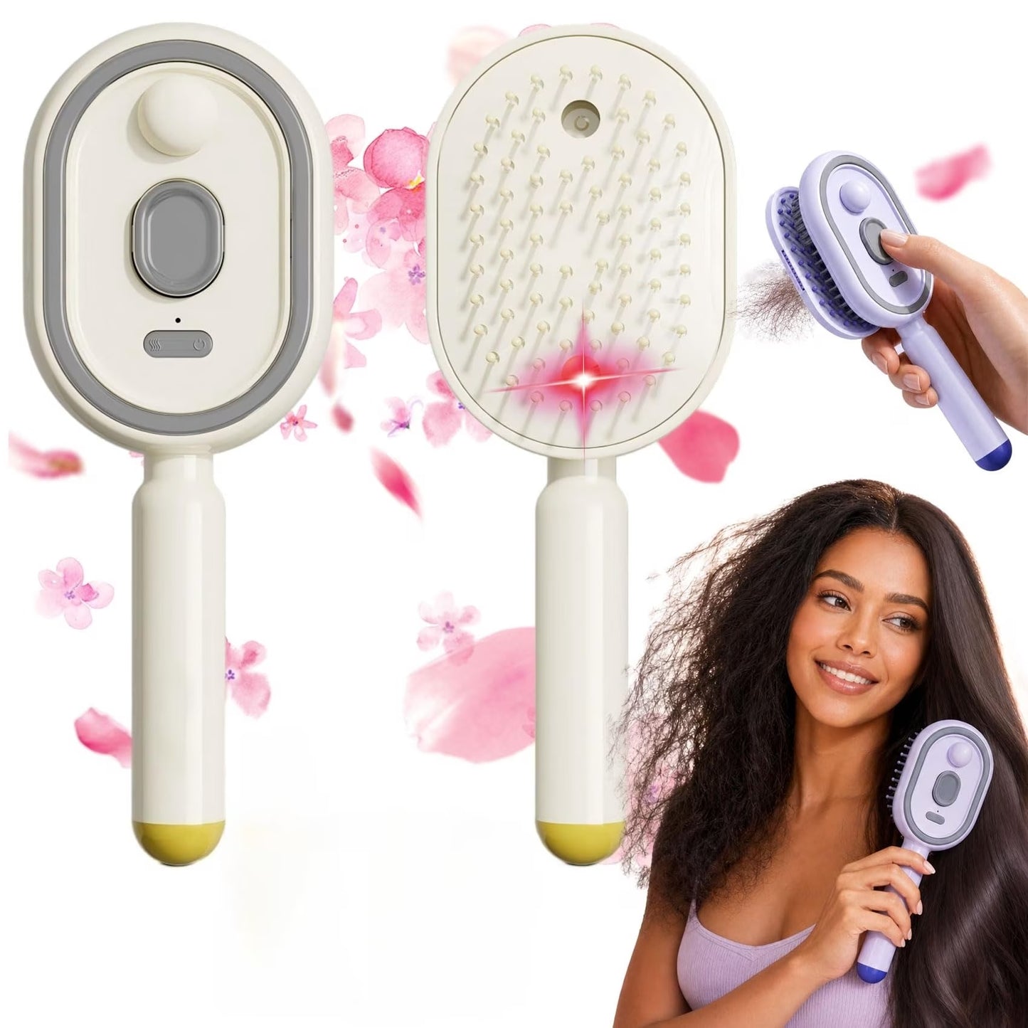 Electric Spray Air Cushion Massage Comb | Self-Cleaning Anti-Tangle