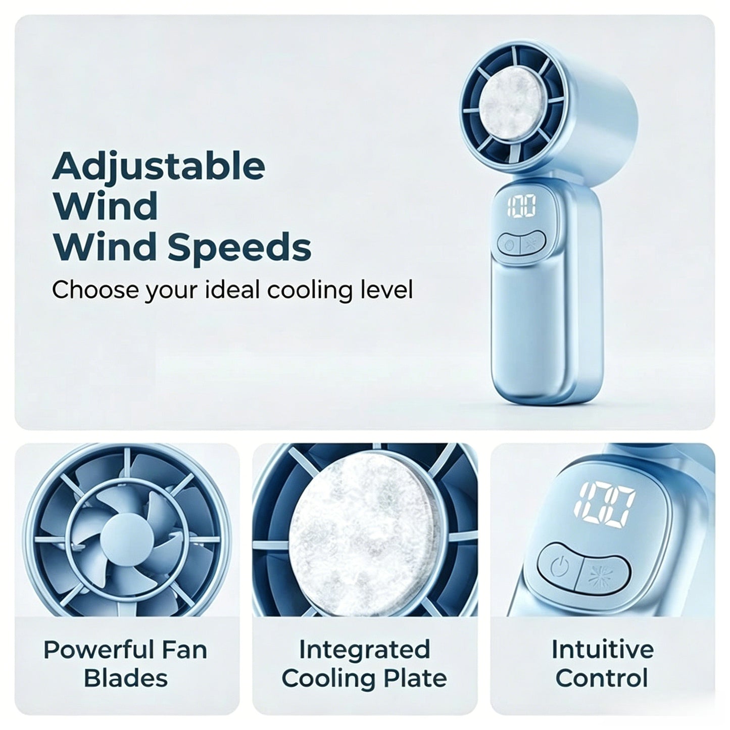 Mini handheld fan with long-lasting battery life