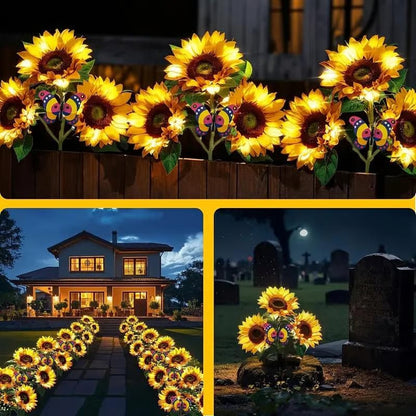 🔥🌻Solar LED Sunflower Garden Lights, Realistic Night Glow for Yard, Lawn, Patio and Porch Decoration, Wate0rproof IP65🔥