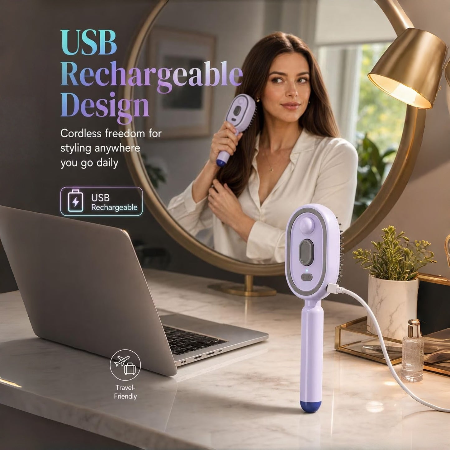 Electric Spray Air Cushion Massage Comb | Self-Cleaning Anti-Tangle