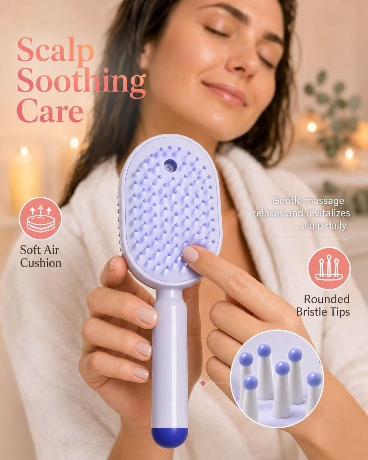 Electric Spray Air Cushion Massage Comb | Self-Cleaning Anti-Tangle