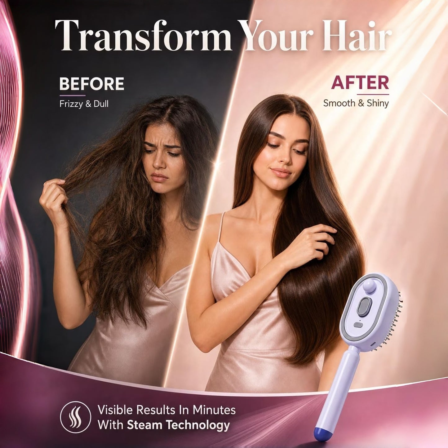 Electric Spray Air Cushion Massage Comb | Self-Cleaning Anti-Tangle