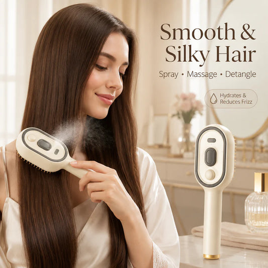 Electric Spray Hair Straightener Brus | Self-Cleaning Anti-Tangle