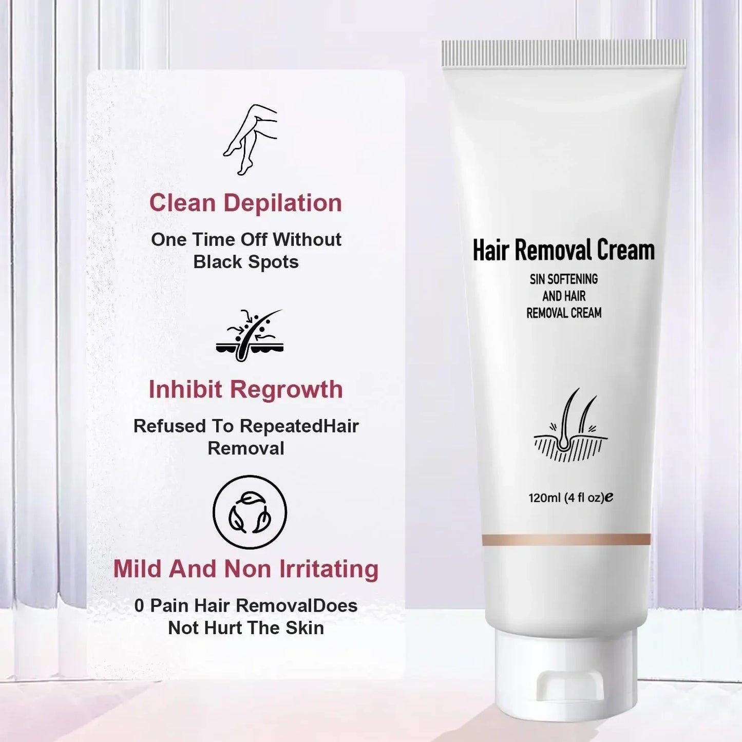 Hair Removal Cream for Men & Women, Gentle Depilatory Gel for Full Body