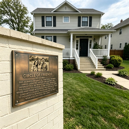 Custom made cast bronze Signs & Plaques - Personalized Photo Memorial Sign