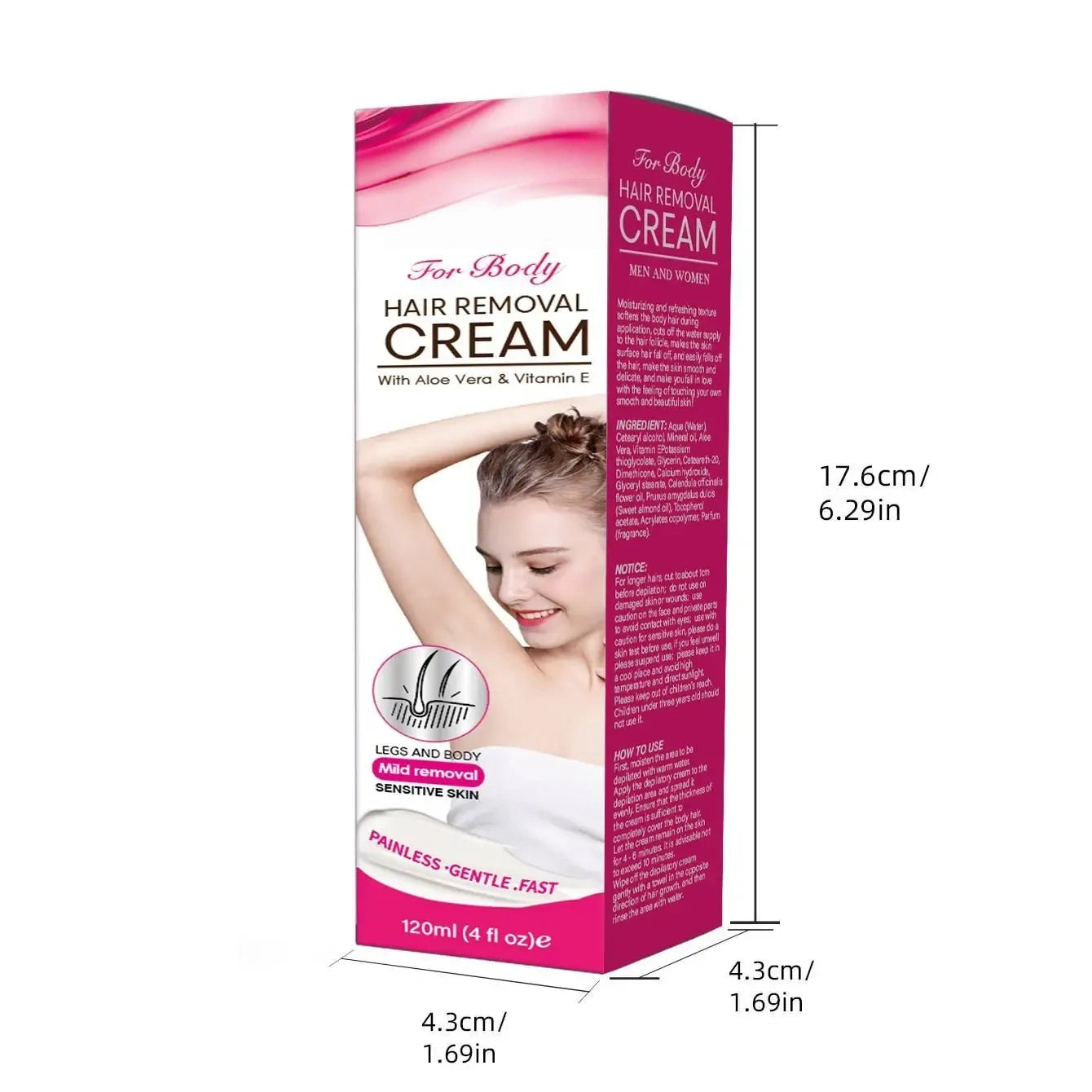 Hair Removal Cream for Men & Women, Gentle Depilatory Gel for Full Body