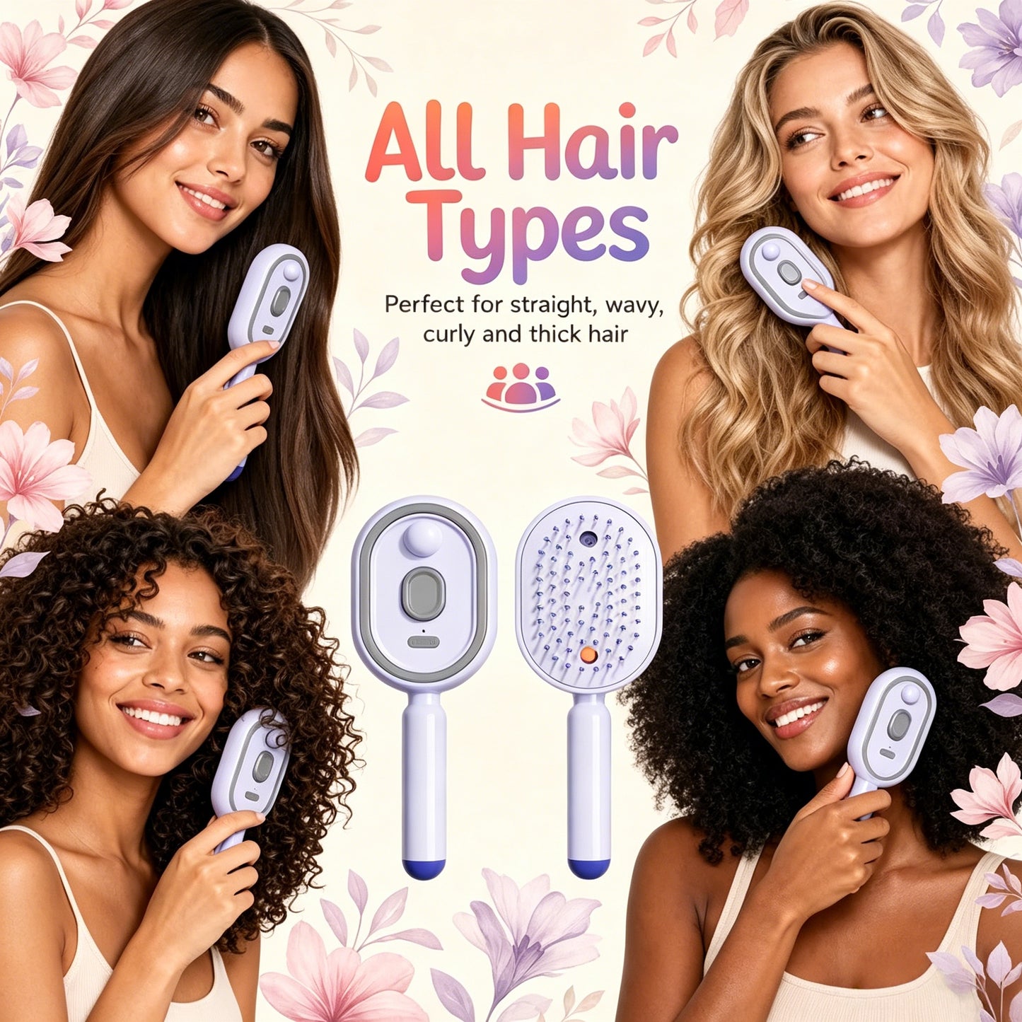 Electric Spray Air Cushion Massage Comb | Self-Cleaning Anti-Tangle
