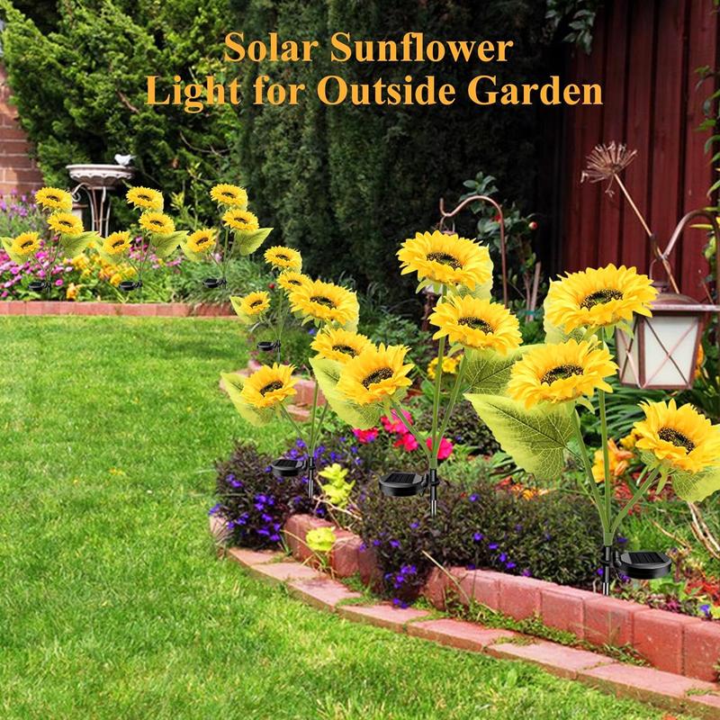 🔥🌻Solar LED Sunflower Garden Lights, Realistic Night Glow for Yard, Lawn, Patio and Porch Decoration, Wate0rproof IP65🔥