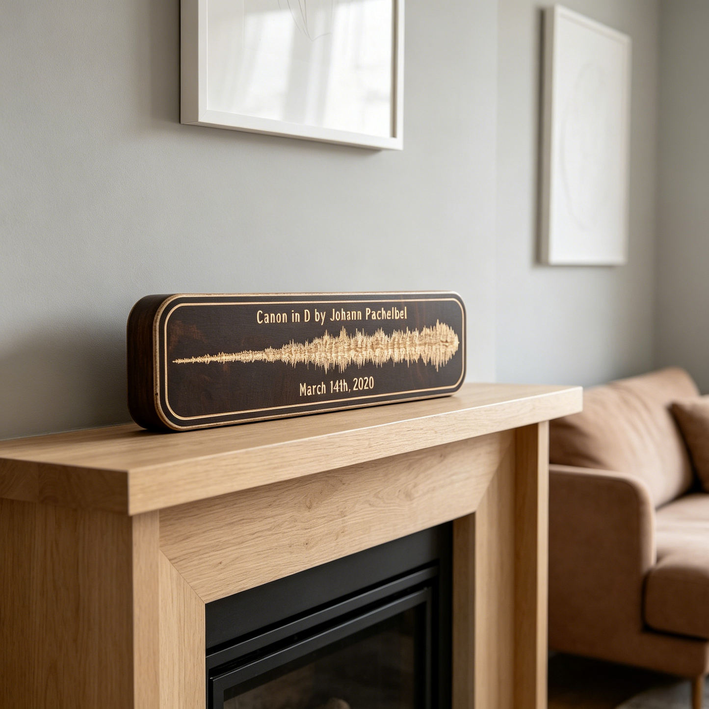 Custom Song Wood Carving, Walnut Stain