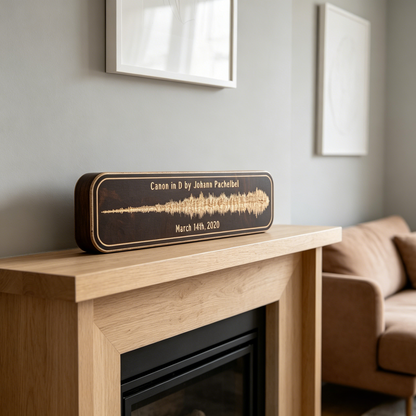 Custom Song Wood Carving, Walnut Stain
