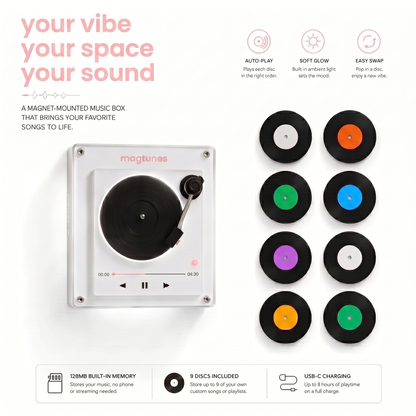 🔥🎵 50% OFF – MagTunes Player Retro Magnetic Vinyl Music Player 🔥