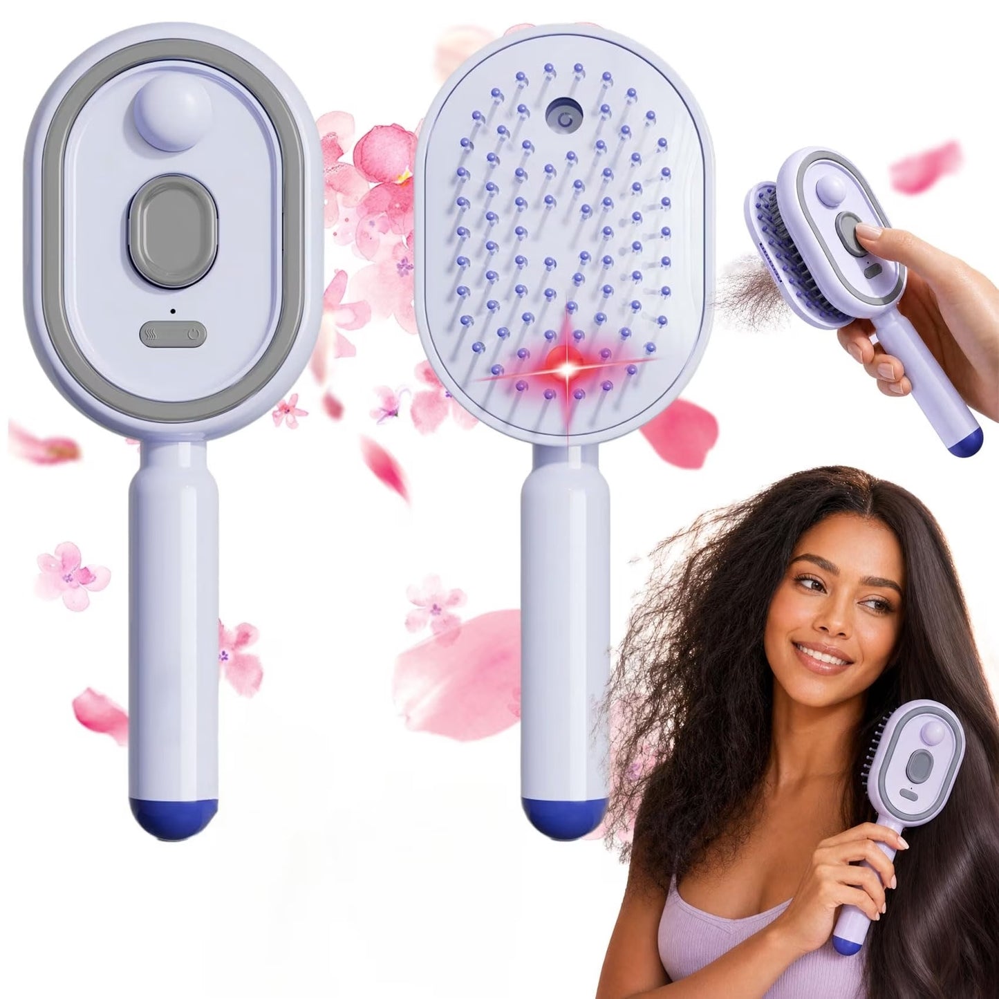 Electric Spray Air Cushion Massage Comb | Self-Cleaning Anti-Tangle