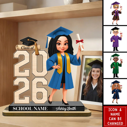 Personalized Class of 2026/2027 Wooden Plaque – Custom Graduation Gift for Daughter & Son