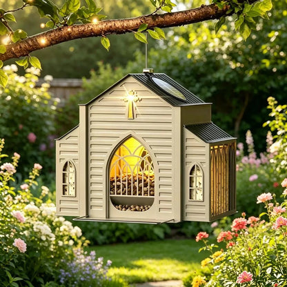 The Sanctuary Glow Church Bird Feeder