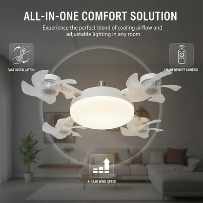 Smart Drone Fan Light Ceiling Lamp with Remote Control – 2 in 1 Decorative LED and Quiet Fan