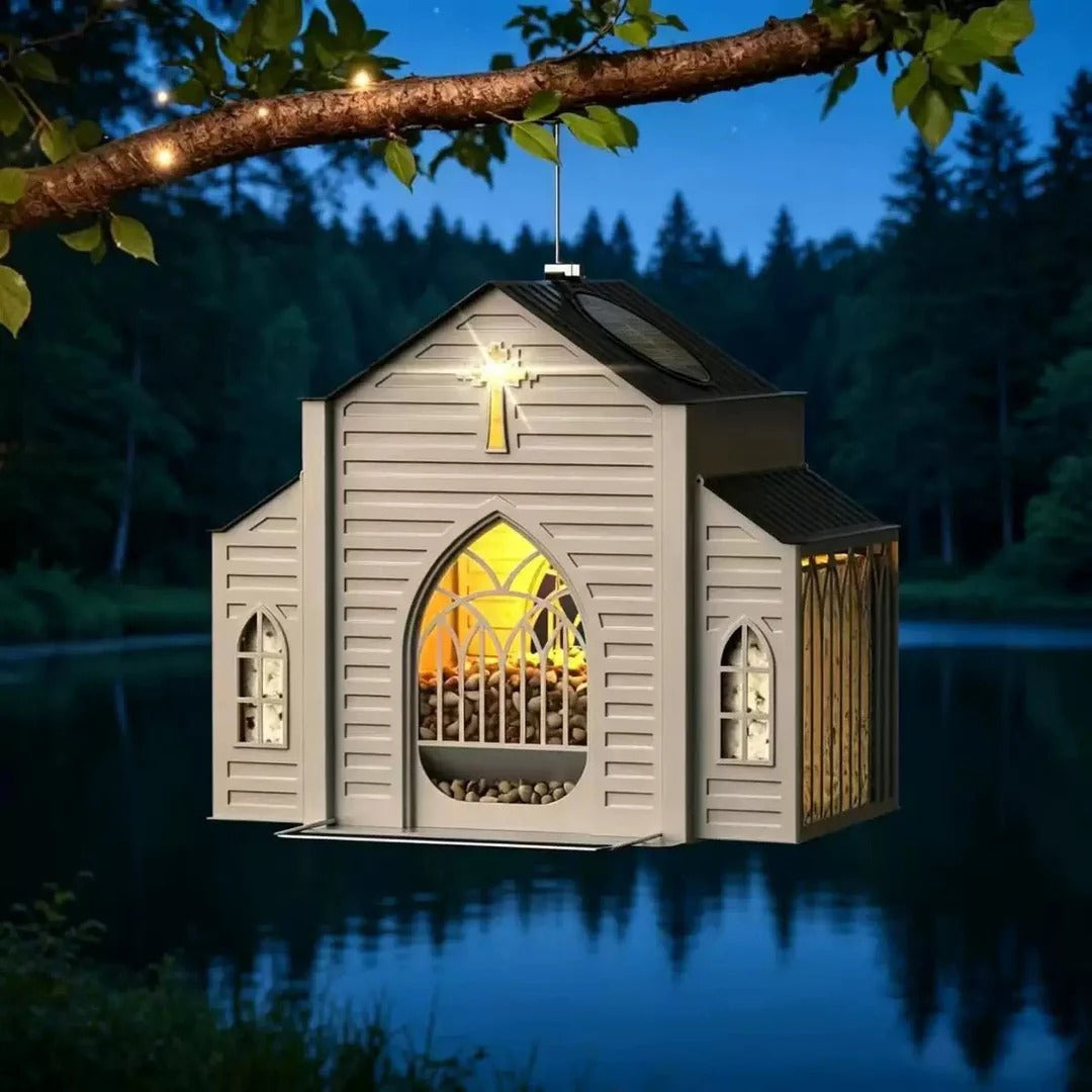 The Sanctuary Glow Church Bird Feeder
