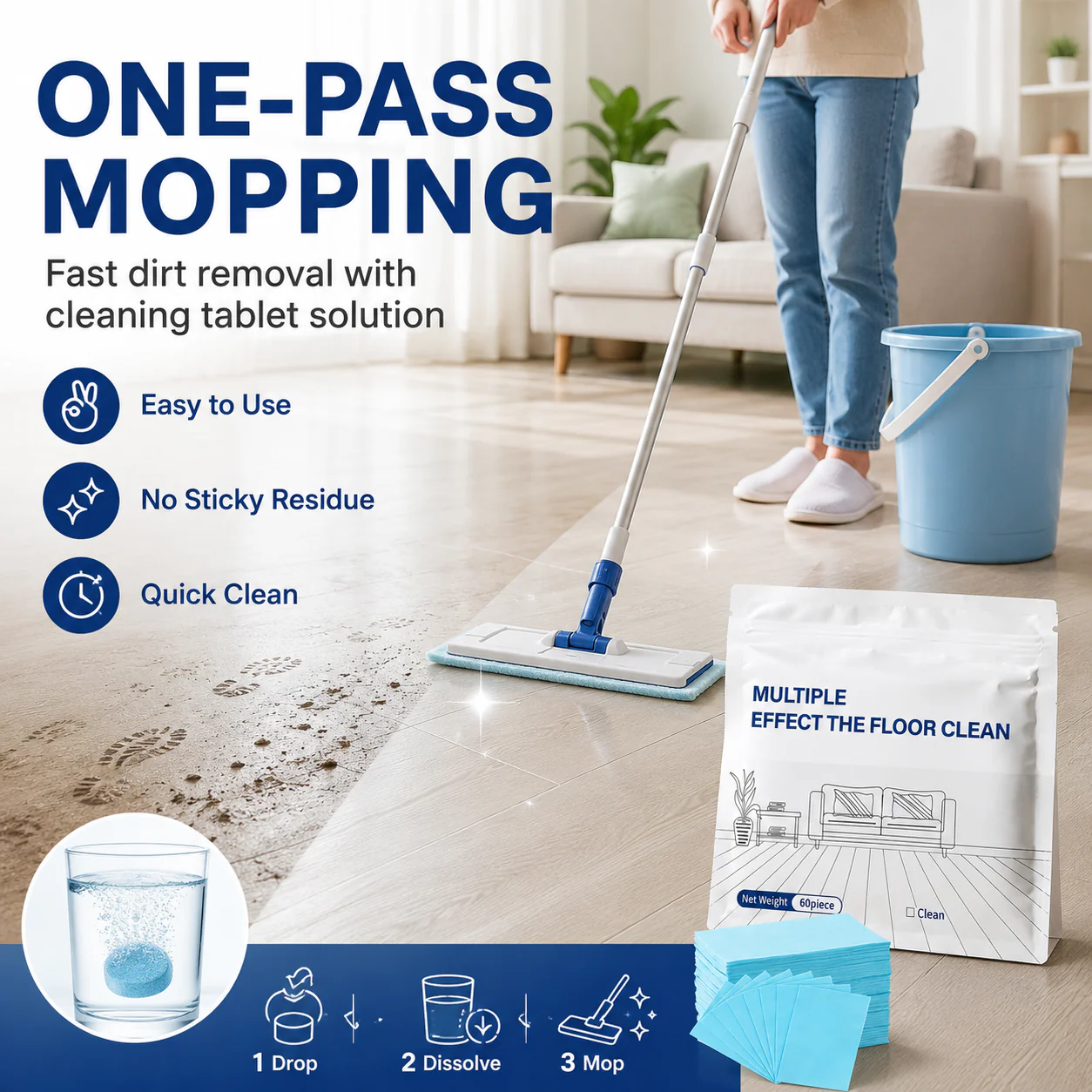 💥 Multi-Effect Floor Cleaning Tablets | Fast Dissolving & No-Rinse Formula