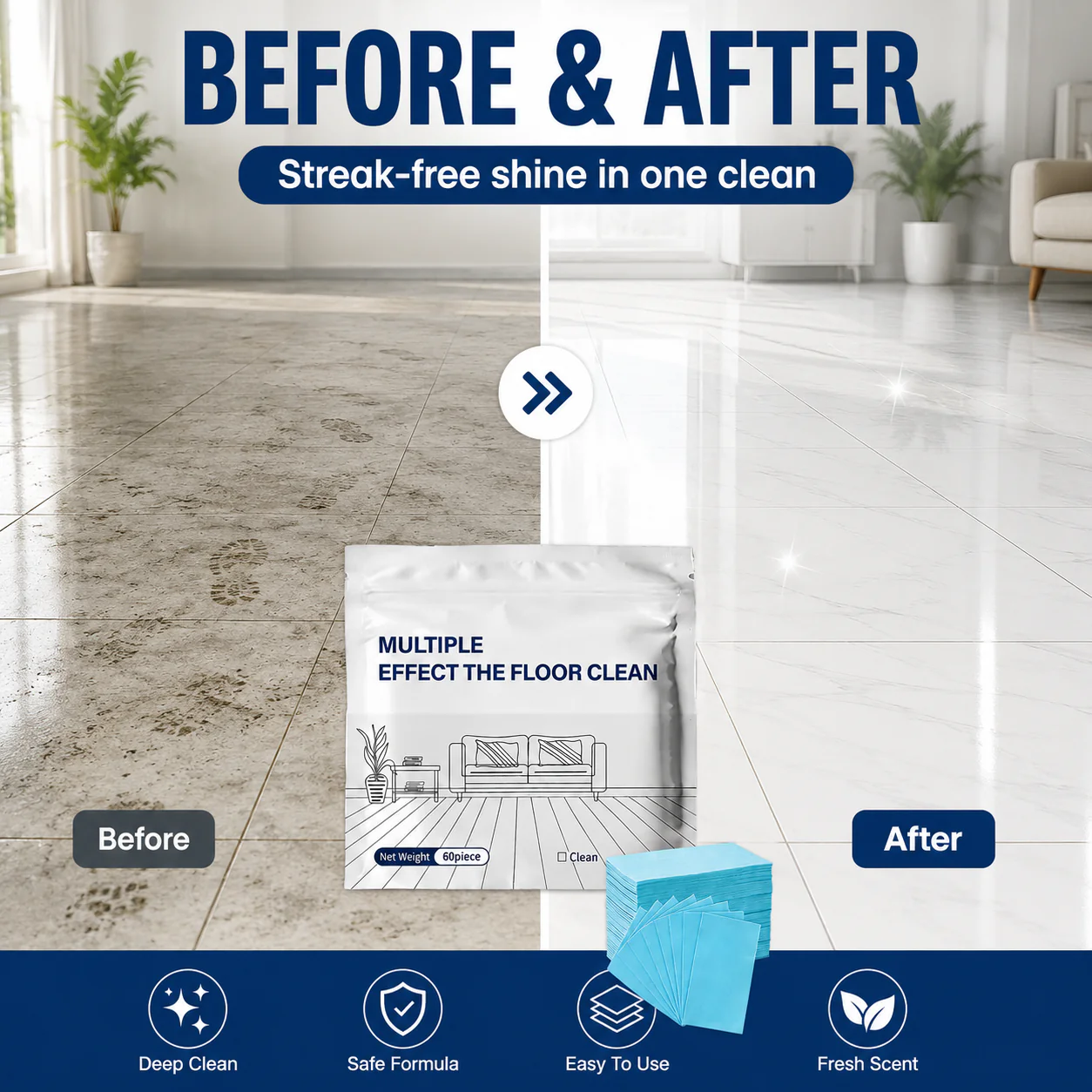 💥 Multi-Effect Floor Cleaning Tablets | Fast Dissolving & No-Rinse Formula