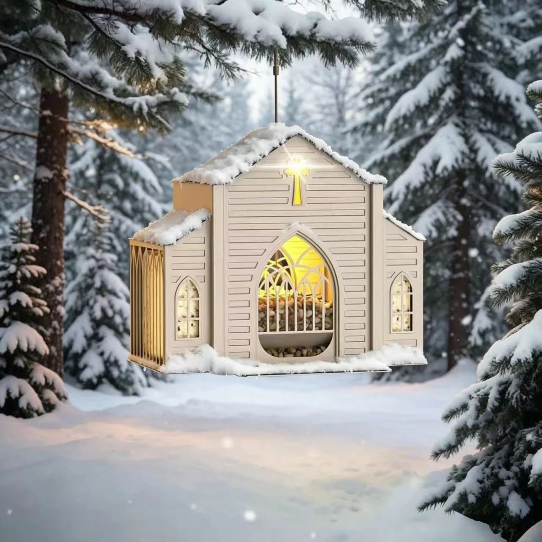 The Sanctuary Glow Church Bird Feeder