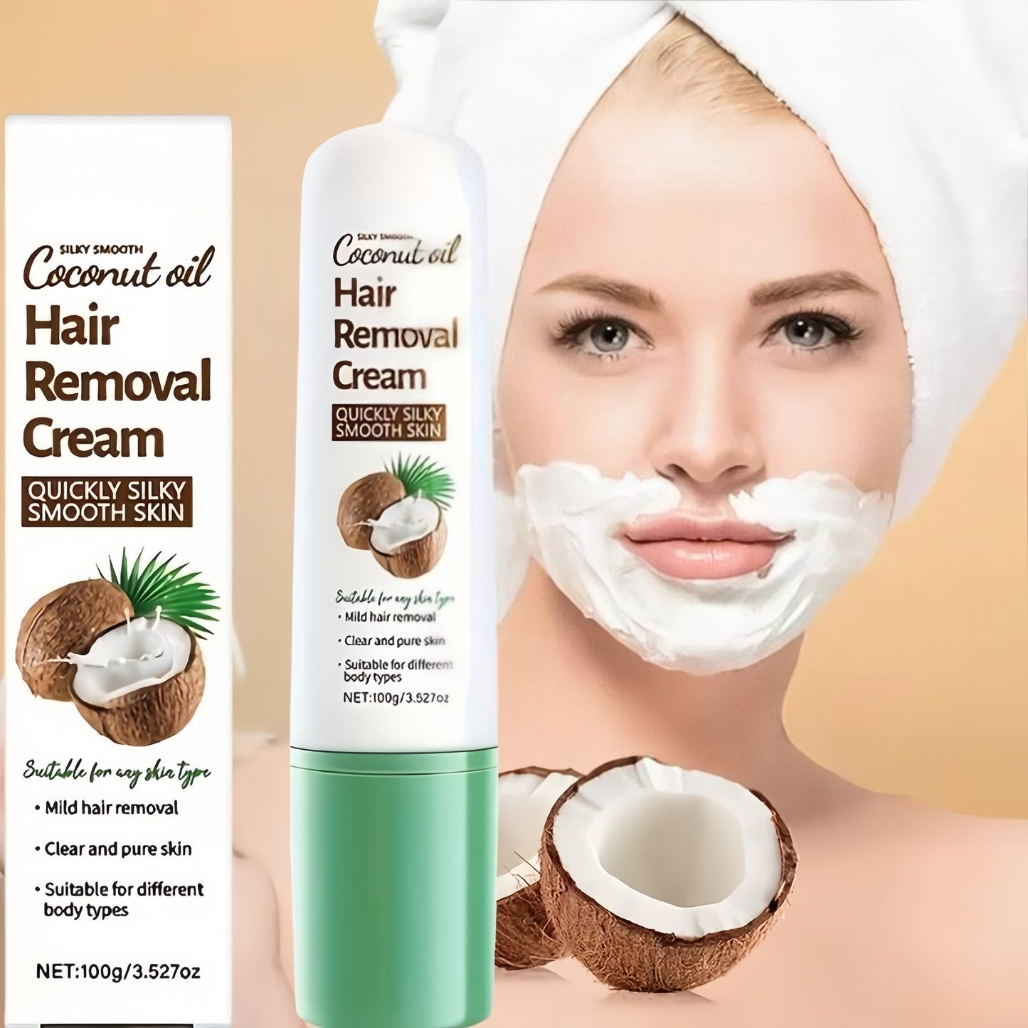 Hair Removal Cream for Smooth Skin - Effective for All Body Parts
