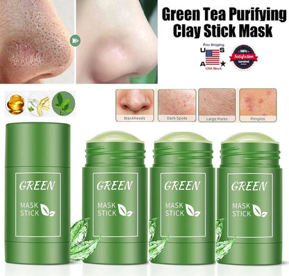 Green Tea Purifying Clay Stick Mask for Deep Clean Pore Blackhead Remover
