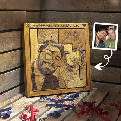 Custom Engraved Wooden Photo Portrait Puzzle